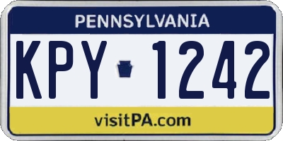 PA license plate KPY1242