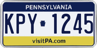 PA license plate KPY1245