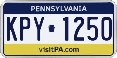 PA license plate KPY1250