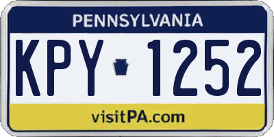 PA license plate KPY1252