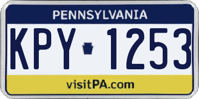 PA license plate KPY1253