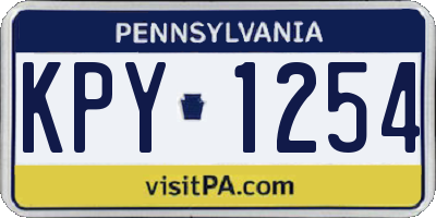 PA license plate KPY1254