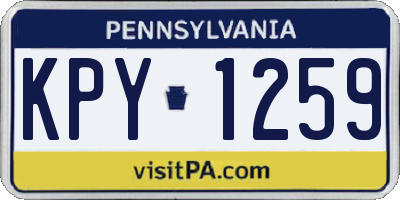 PA license plate KPY1259
