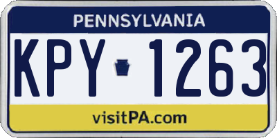 PA license plate KPY1263