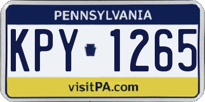 PA license plate KPY1265