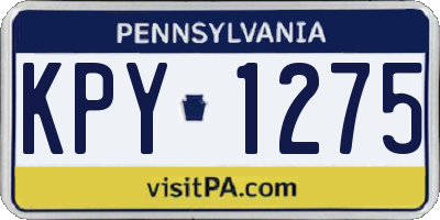 PA license plate KPY1275