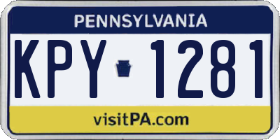 PA license plate KPY1281