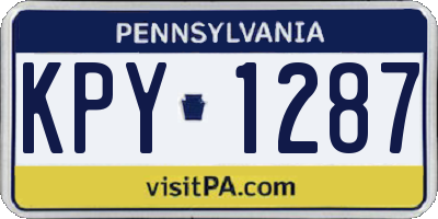 PA license plate KPY1287
