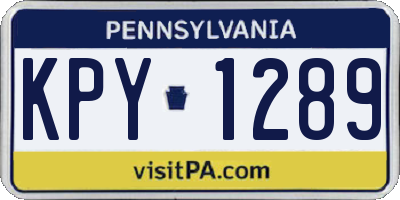 PA license plate KPY1289