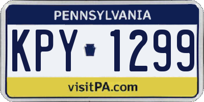 PA license plate KPY1299
