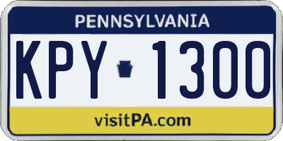 PA license plate KPY1300