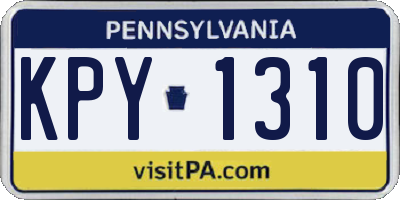 PA license plate KPY1310