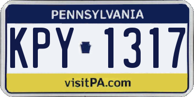 PA license plate KPY1317