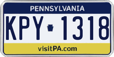PA license plate KPY1318