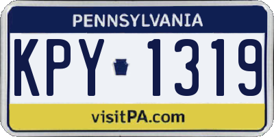 PA license plate KPY1319