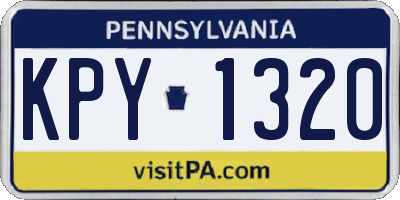 PA license plate KPY1320
