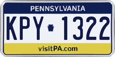 PA license plate KPY1322