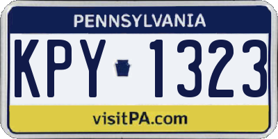 PA license plate KPY1323
