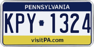 PA license plate KPY1324