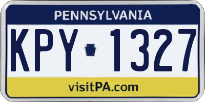PA license plate KPY1327