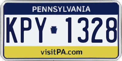 PA license plate KPY1328