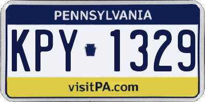 PA license plate KPY1329