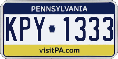 PA license plate KPY1333