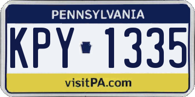 PA license plate KPY1335