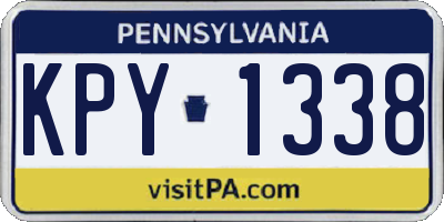 PA license plate KPY1338