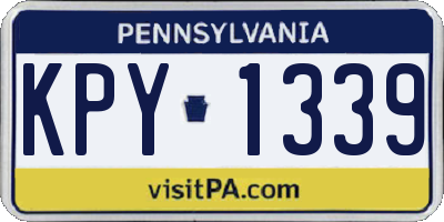 PA license plate KPY1339