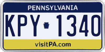 PA license plate KPY1340