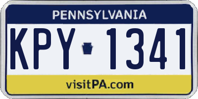PA license plate KPY1341