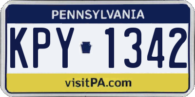 PA license plate KPY1342