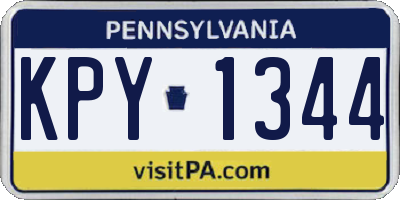 PA license plate KPY1344