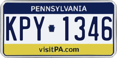 PA license plate KPY1346