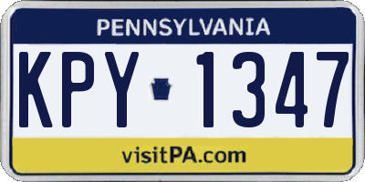 PA license plate KPY1347