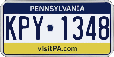 PA license plate KPY1348