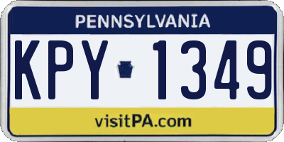 PA license plate KPY1349
