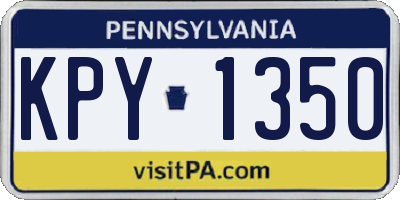 PA license plate KPY1350