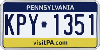 PA license plate KPY1351