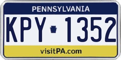 PA license plate KPY1352