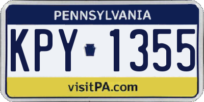 PA license plate KPY1355