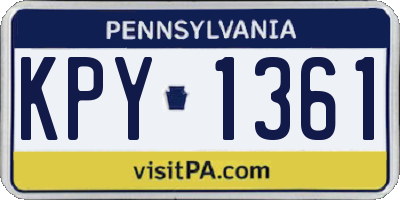 PA license plate KPY1361