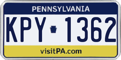 PA license plate KPY1362