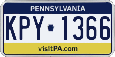 PA license plate KPY1366