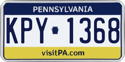 PA license plate KPY1368