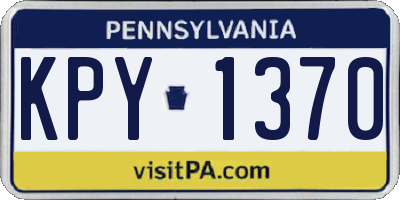 PA license plate KPY1370