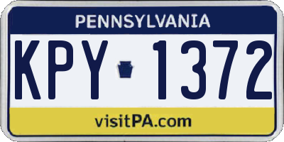 PA license plate KPY1372