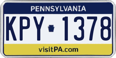 PA license plate KPY1378