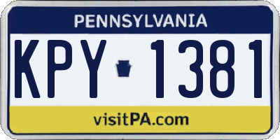 PA license plate KPY1381